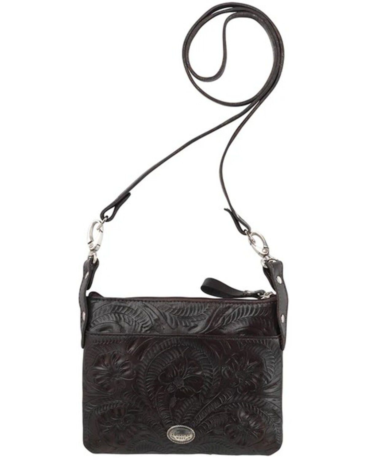 Image #2 - American West Women's Trail Rider Crossbody Bag, Chocolate, hi-res