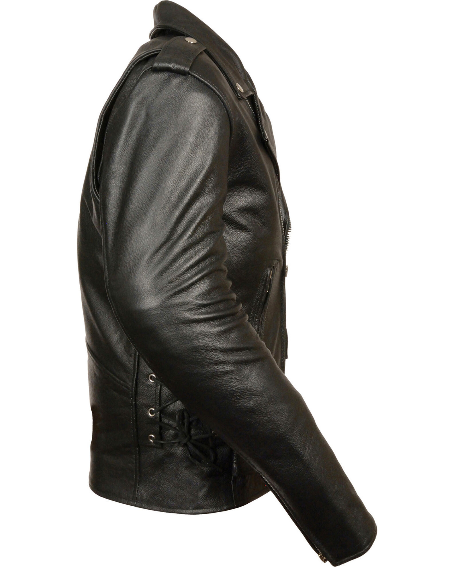 Milwaukee Leather Men s Classic Side Lace Police Style Motorcycle Jacket Tall 3XT Sheplers