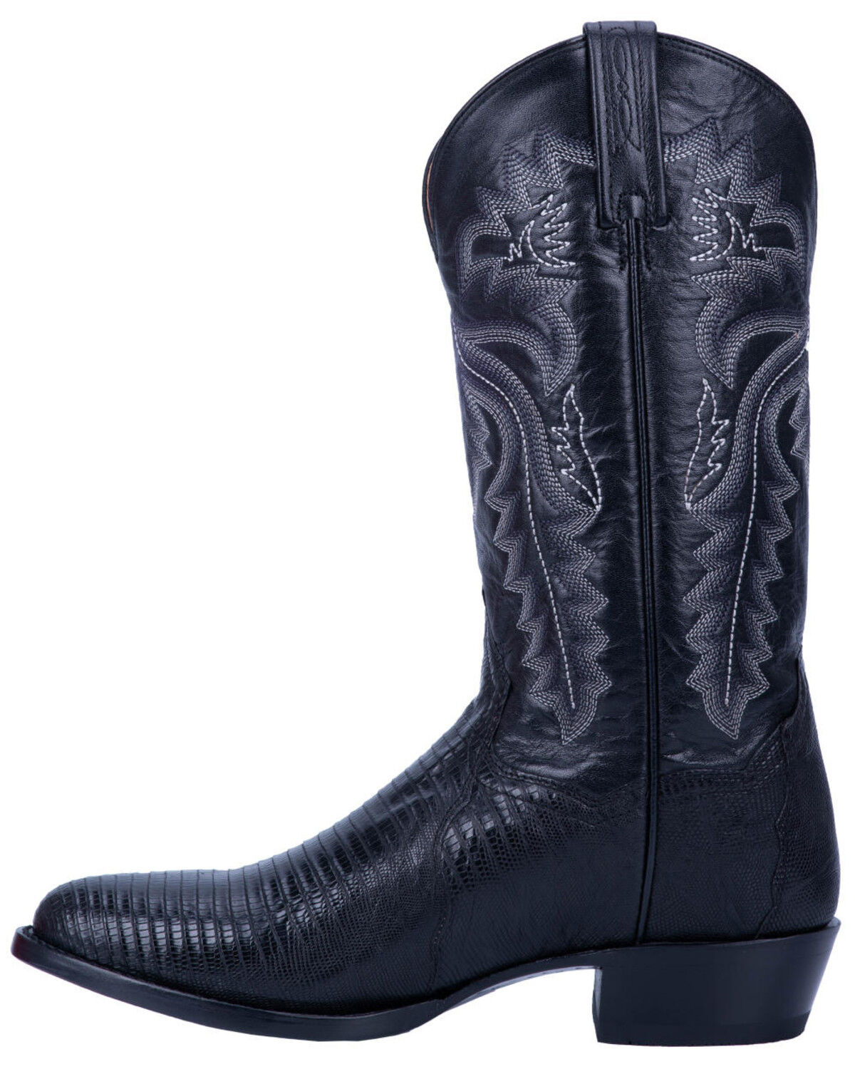 Image #3 - Dan Post Men's Winston Lizard Western Boots - Round Toe, Black, hi-res