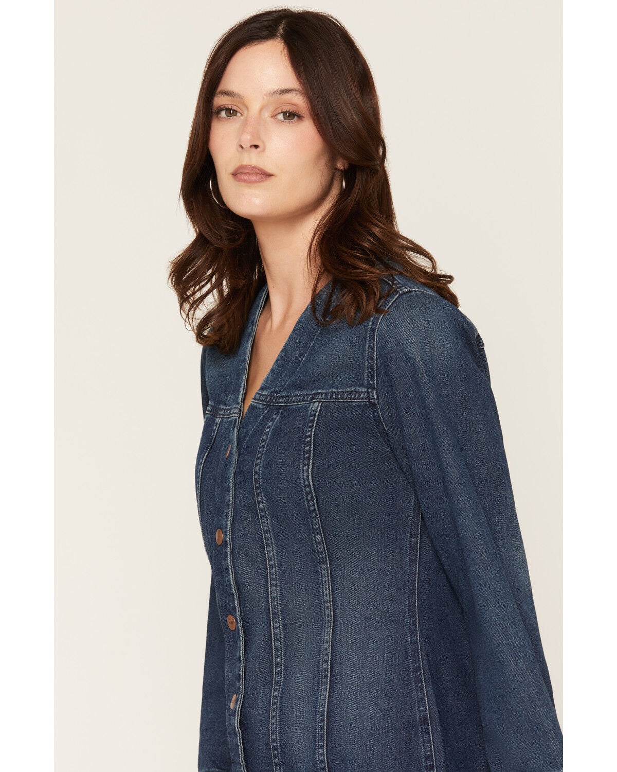 Image #2 - Wrangler Women's Mod Denim Mini Dress, Dark Wash, hi-res