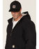 Image #2 - Carhartt Men's FR Duck Active Hooded Work Jacket, Black, hi-res