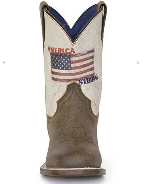 Image #2 - Roper Boys' American Strong Western Boots - Broad Square Toe, Brown, hi-res