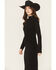 Image #3 - Ariat Women's Alicia Long Sleeve Fringe Sweater Midi Dress, Black, hi-res