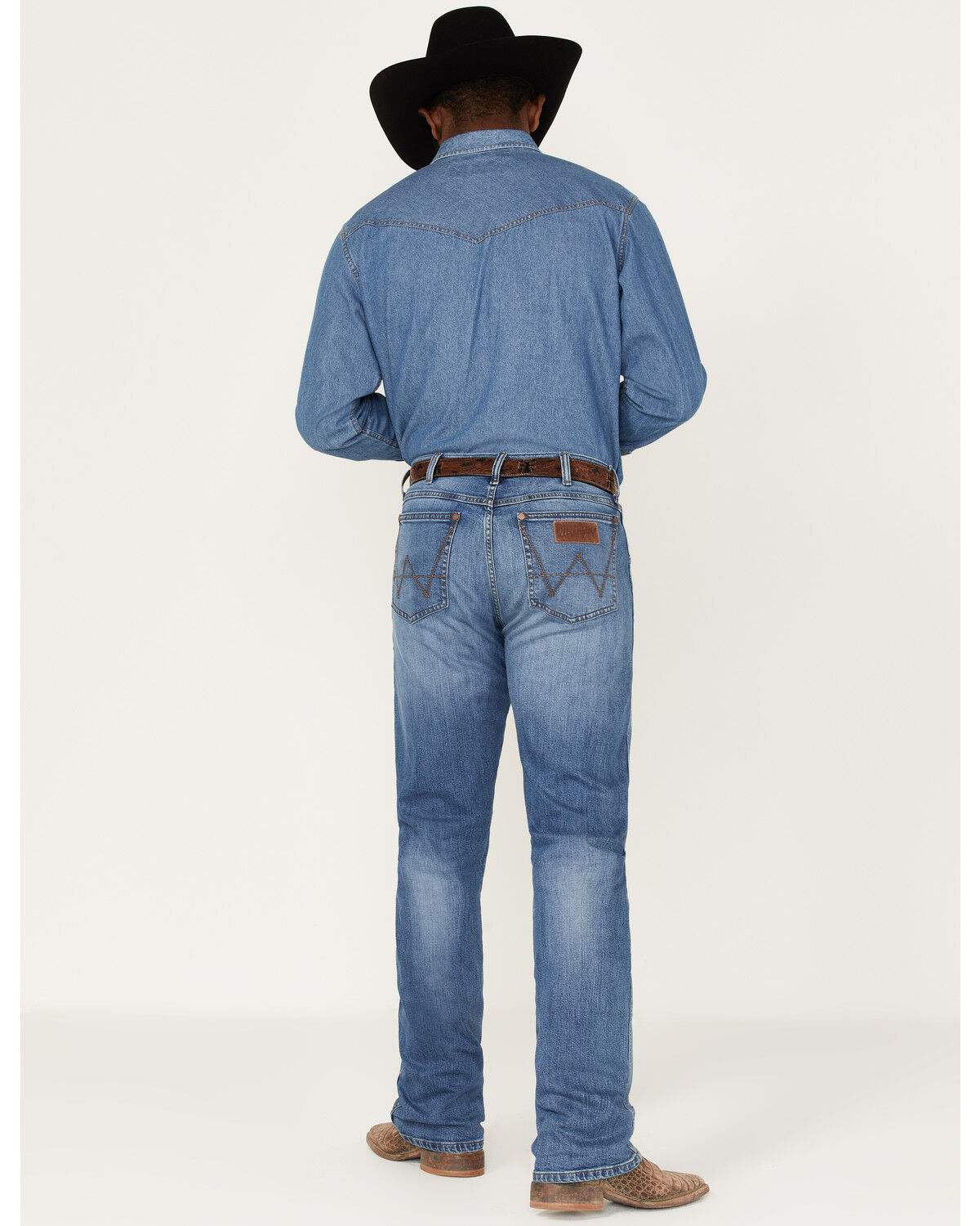 Image #3 - Wrangler Retro Men's Llano Light Medium Wash Stretch Slim Bootcut Jeans, , hi-res
