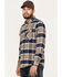 Image #2 - Brixton Men's Bowery Plaid Print Long Sleeve Button-Down Flannel Shirt, Blue, hi-res