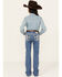 Image #3 - Miss Me Girls' Dark Wash Sequins Fleur de Lis Stretch Bootcut Jeans, Medium Blue, hi-res