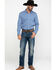 Image #6 - Scully Signature Soft Series Men's Geo Print Long Sleeve Western Shirt, Blue, hi-res