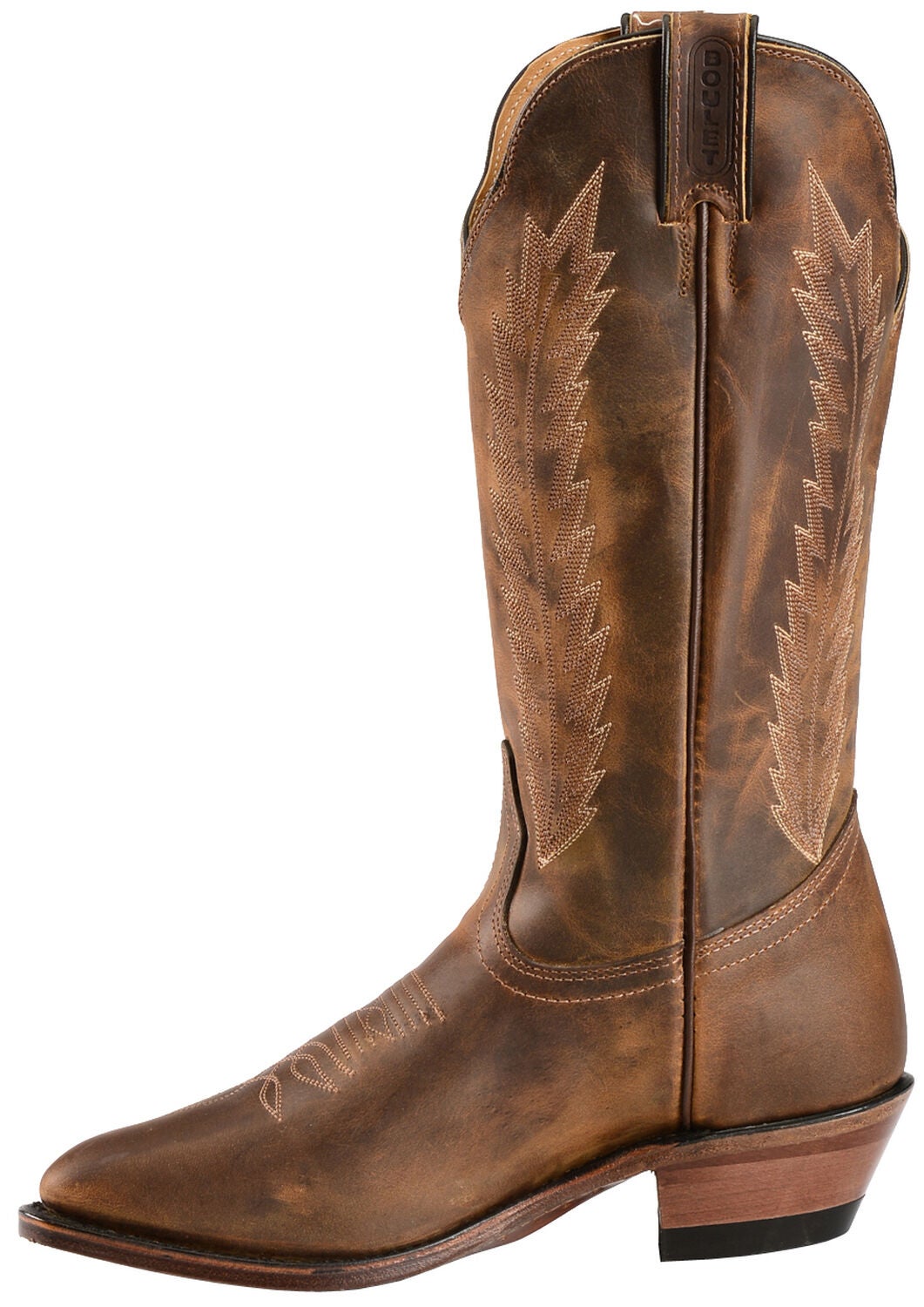 Image #3 - Boulet Fancy Stitched Cowgirl Boots - Medium Toe, Golden, hi-res