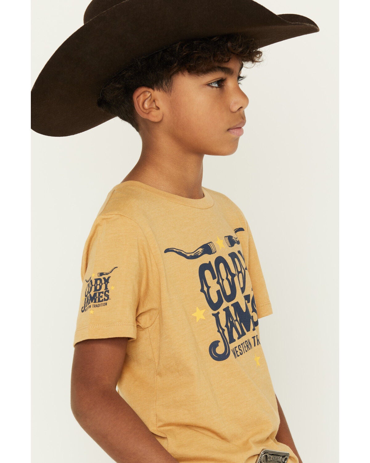 Image #2 - Cody James Boys' Logo Short Sleeve Graphic T-Shirt, Mustard, hi-res