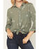 Image #3 - June & Hudson Women's Western Embroidered 3/4 Sleeve Button-Down Shirt, Olive, hi-res