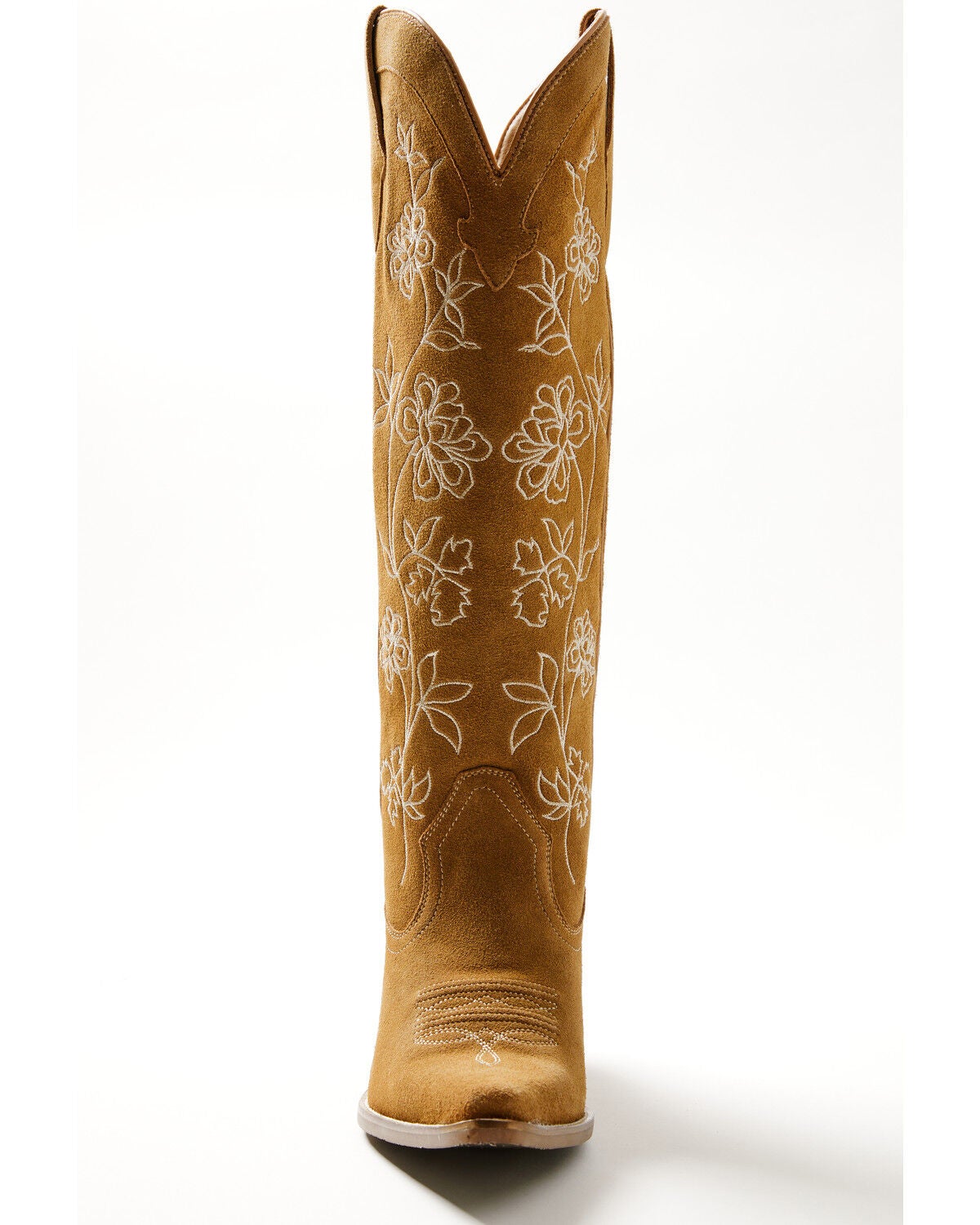 Image #4 - Shyanne Women's Flora Suede Tall Western Boots - Snip Toe, Tan, hi-res