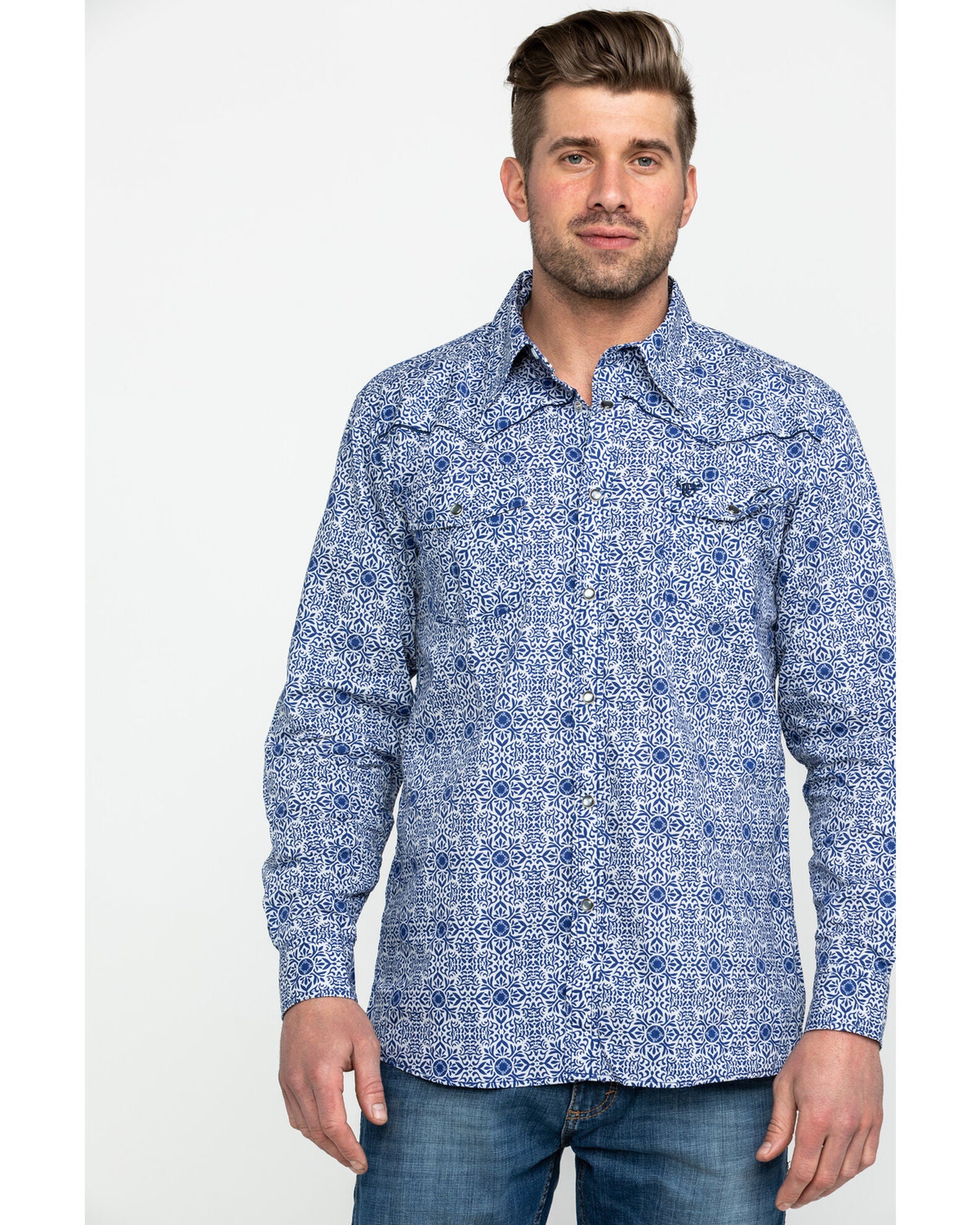Black Long Sleeve Cowboy Shirt 44205 main image 1