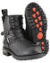 Image #2 - Milwaukee Leather Women's Double Strap Waterproof Studded Boots - Round Toe, Black, hi-res