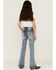 Miss Me Girls' Dark Wash Mid Rise Sequin Horseshoe Bootcut Jeans, Blue, hi-res