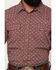 Image #3 - Gibson Trading Co Men's Gypsy Den Medallion Print Short Sleeve Snap Western Shirt - Tall, Burgundy, hi-res