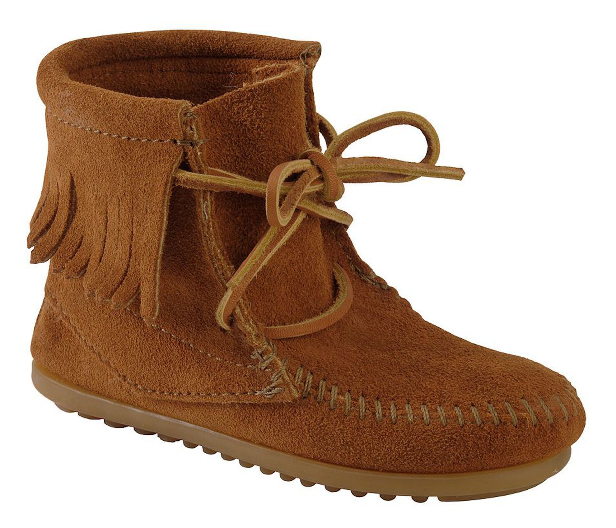 Minnetonka Girls Ankle Tramper Moccasin Boots Moc Toe Sheplers