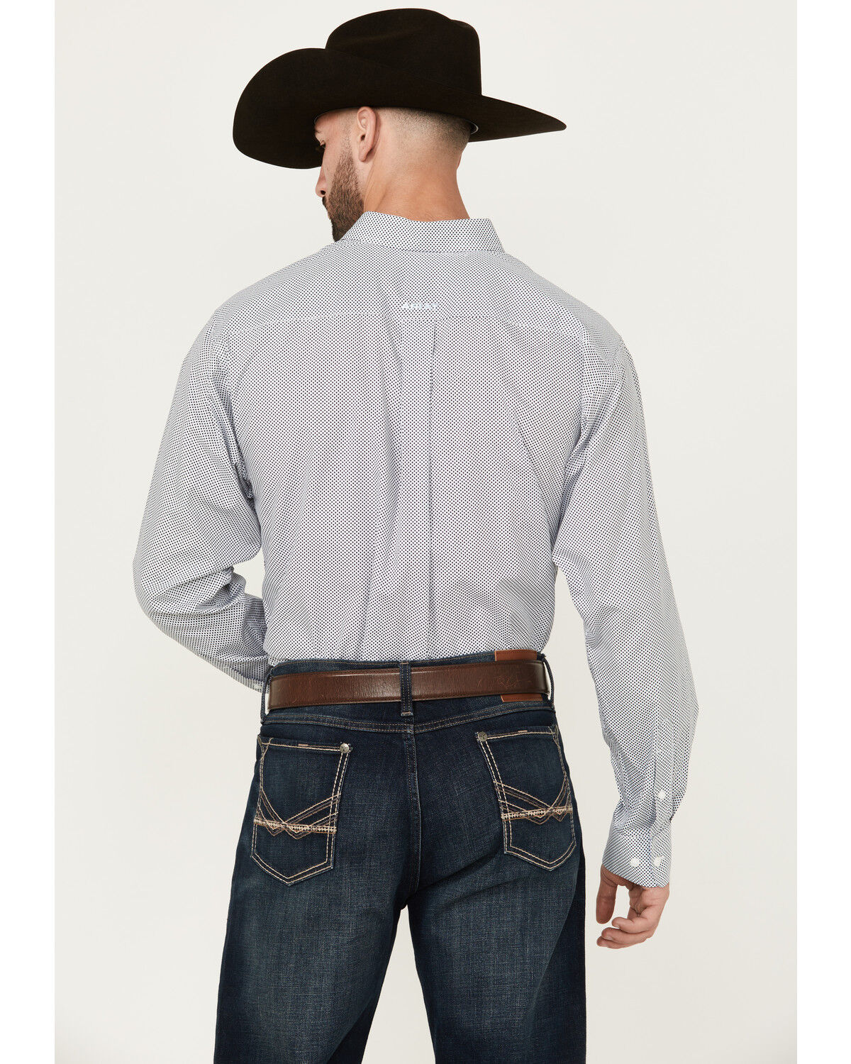 Image #4 - Ariat Men's Wes Geo Print Long Sleeve Button-Down Western Shirt - Big, Dark Blue, hi-res