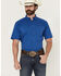 Image #1 - Ariat Men's 360 Medallion Print Short Sleeve Button-Down Performance Western Shirt - Big, Royal Blue, hi-res
