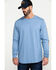 Image #1 - Hawx Men's FR Logo Long Sleeve Work T-Shirt , Blue, hi-res
