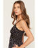 Image #2 - Angie Women's Floral Print Sleeveless Midi Dress, Black, hi-res