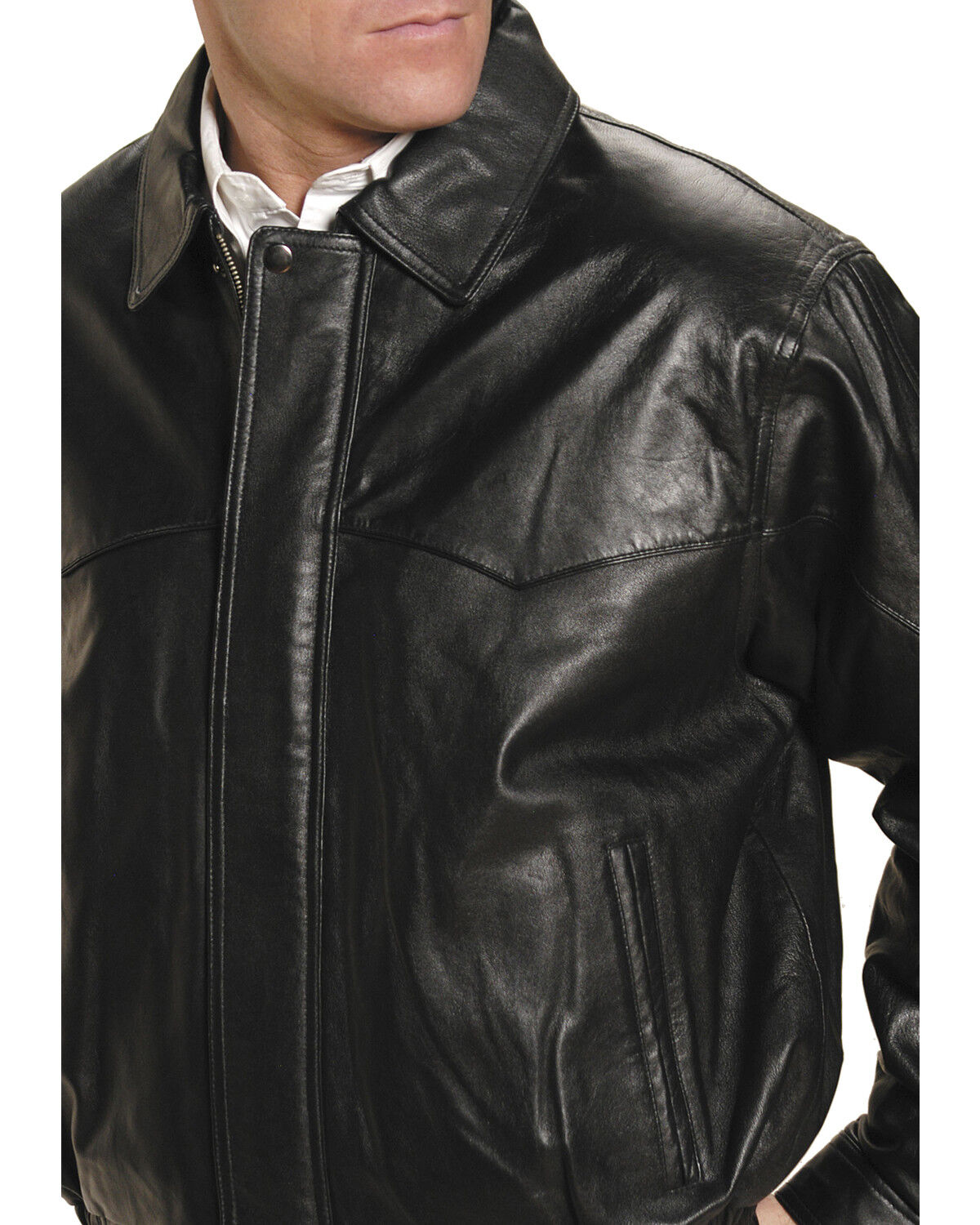 Image #2 - Roper Lamb Nappa Bomber Jacket - Big & Tall, Black, hi-res
