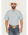 Image #1 - Cinch Men's Plaid Print Short Sleeve Button-Down Western Shirt, Turquoise, hi-res