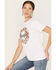 Wrangler Women's Floral Wreath Logo Graphic Tee, White, hi-res