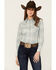 Image #1 - Wrangler Retro Women's Plaid Print Long Sleeve Pearl Snap Western Shirt , Slate, hi-res