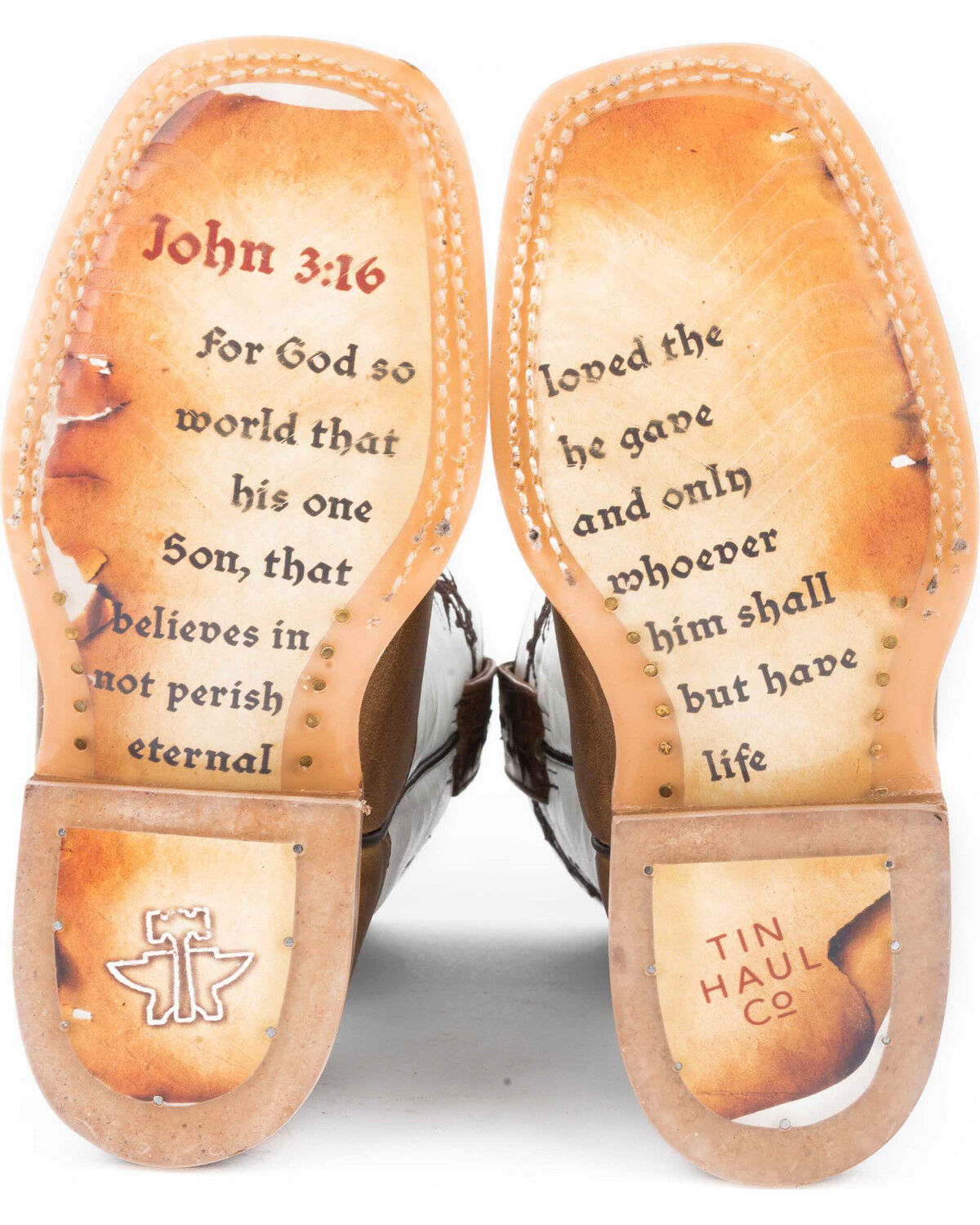 Image #3 - Tin Haul Boys' Tan Crosses Western Boots - Square Toe, Tan, hi-res