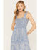 Yura Women's Western Tiered Sleeveless Midi Dress, Blue, hi-res