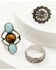 Shyanne Women's Juniper Sky Multi Gem Ring Set - 5 Piece, Silver, hi-res