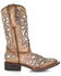 Corral Girls' Shiny Inlay Western Boots - Square Toe, Tan, hi-res