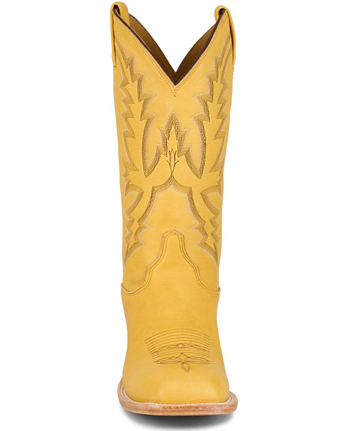 Image #4 - Justin Men's Deerskin Tall Western Boots - Square Toe, Yellow, hi-res