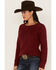 Ariat Women's R.E.A.L Henley Long Sleeve Shirt, Red, hi-res