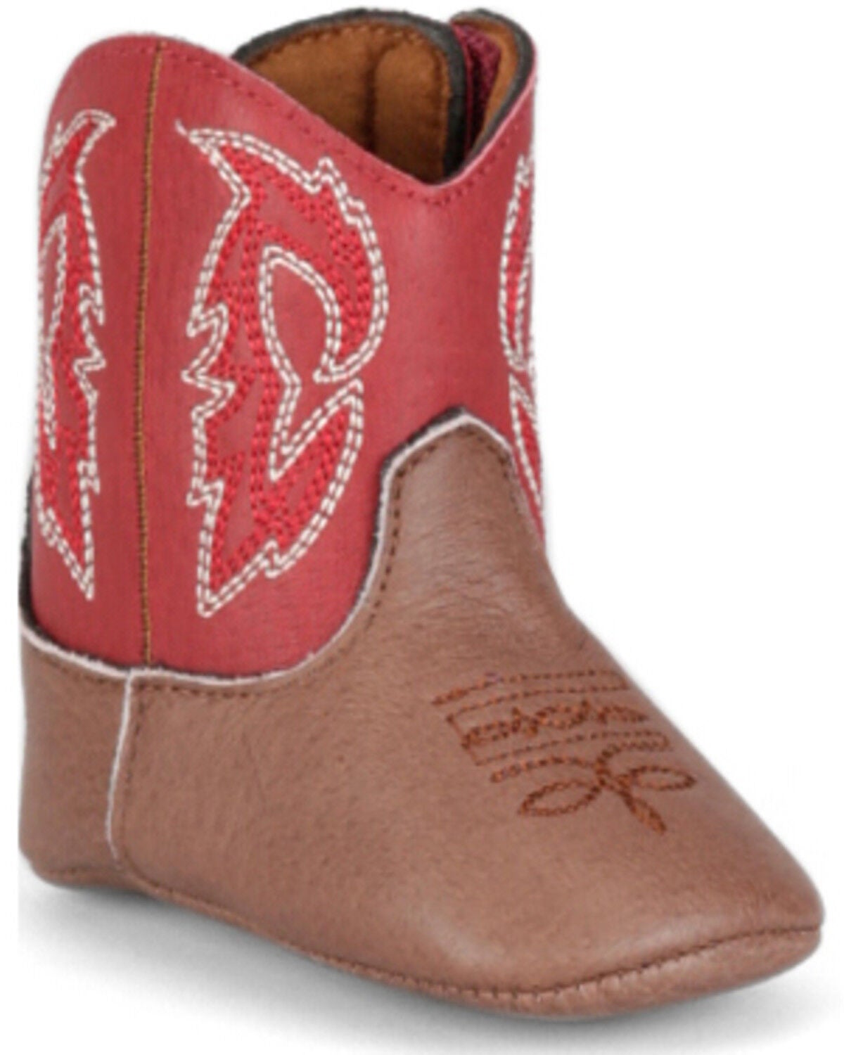 Justin Infant Boys' Baby Canter Western Boots - Broad Square Toe, Red, hi-res