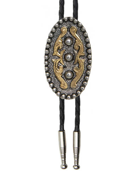 Cody James Men's Braided Oval Bolo Tie, Silver, hi-res