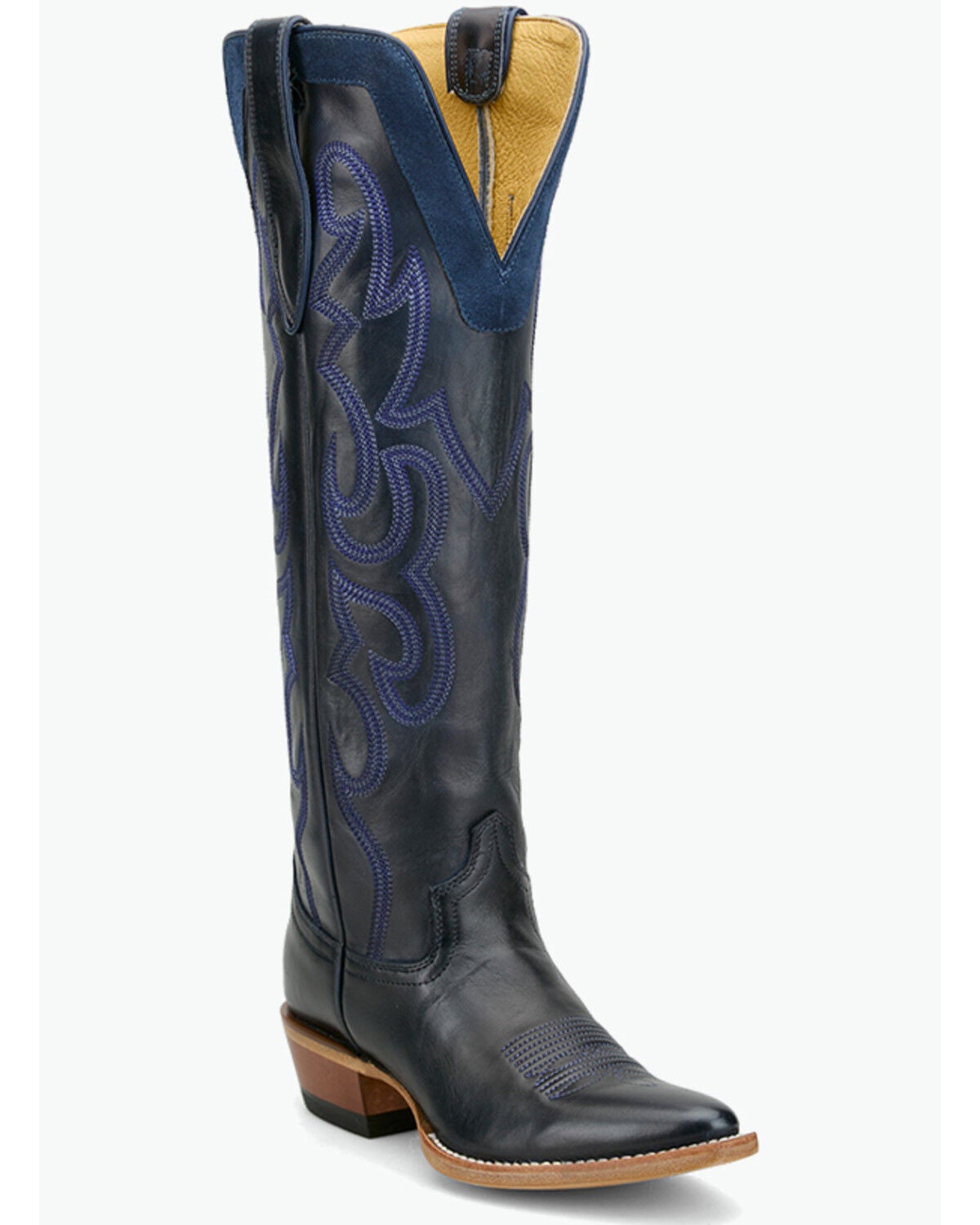 Image #1 - Justin Women's Vintage Ada Tall Western Boots - Snip Toe, Blue, hi-res