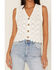 Cleo + Wolf Women's Cropped Sweater Knit Vest, Ivory, hi-res