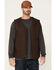 Image #1 - Hawx Men's Brown Weathered Canvas Zip-Front Sherpa Lined Work Vest, Brown, hi-res
