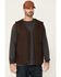 Image #1 - Hawx Men's Brown Weathered Canvas Zip-Front Sherpa Lined Work Vest , Brown, hi-res