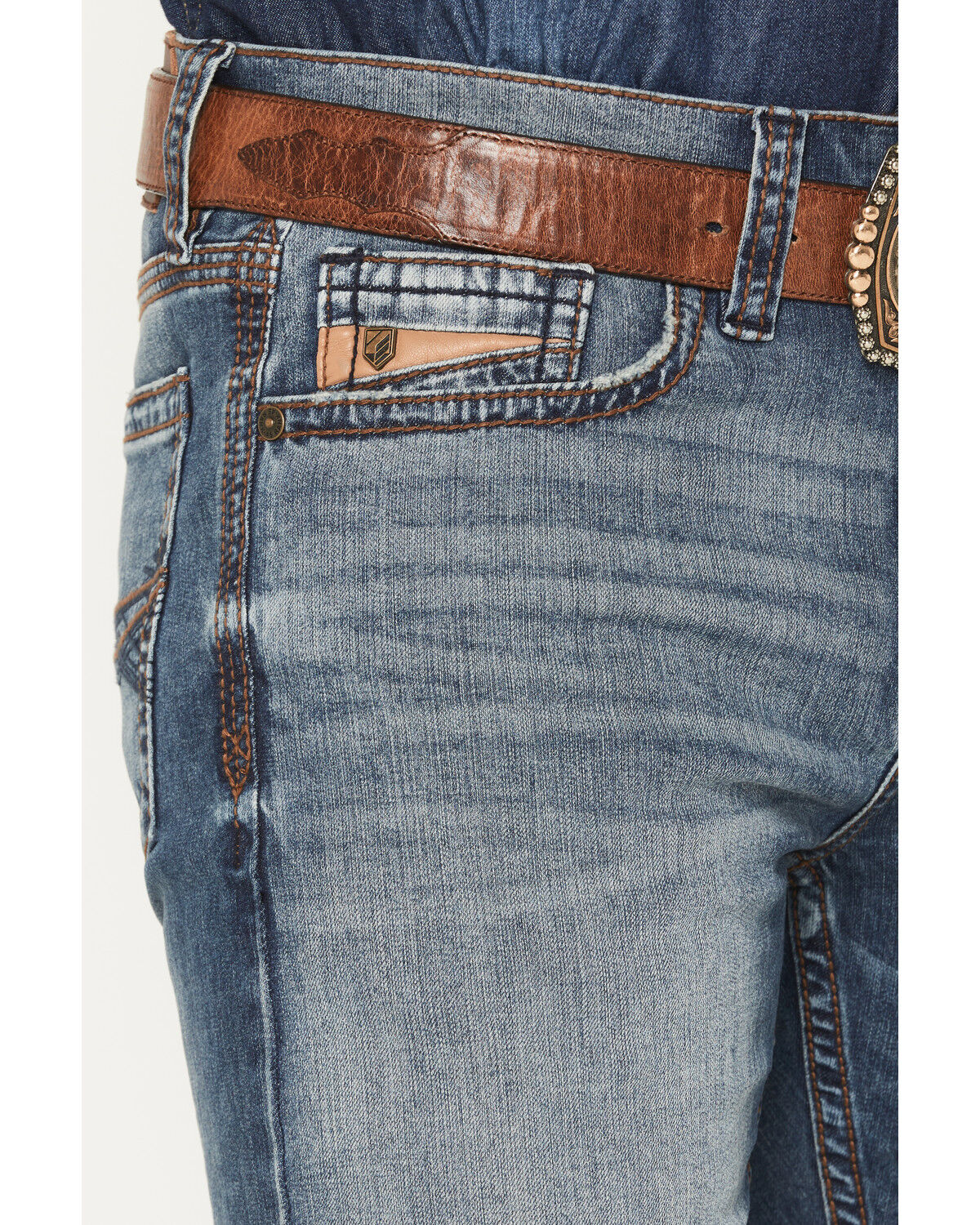 Image #2 - RANK 45® Men's Yuma Wash Ambush Slim Straight Stretch Denim Jeans, Medium Wash, hi-res