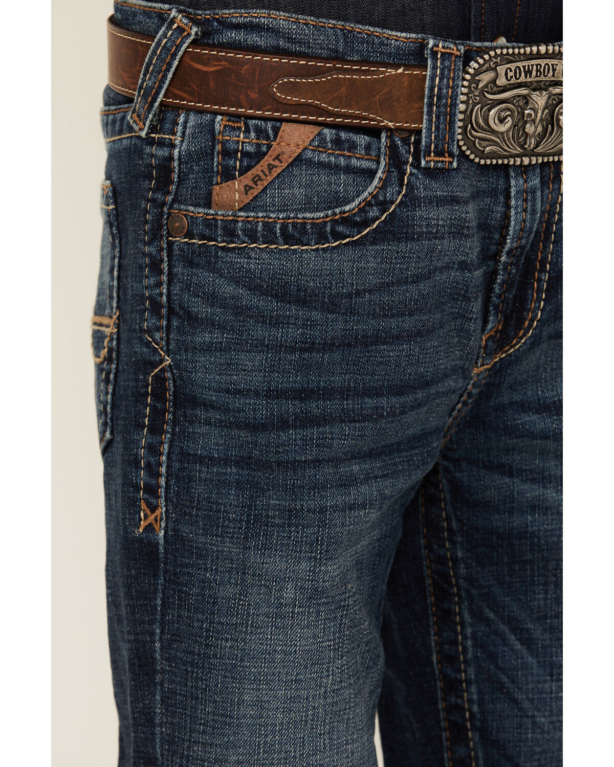 Image #2 - Ariat Boys' Relaxed Bootcut Denim Jeans, Blue, hi-res