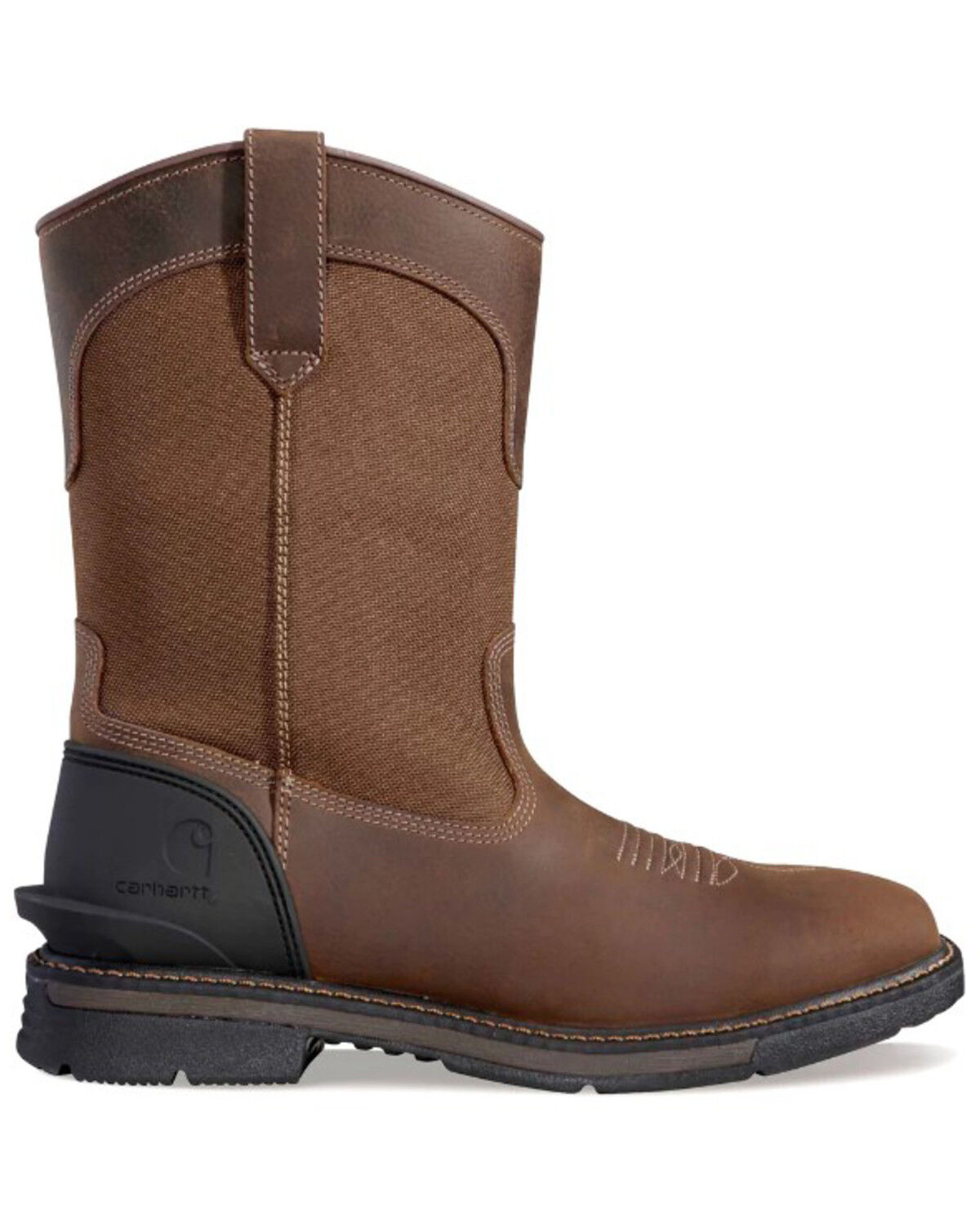 Image #2 - Carhartt Men's 11" Montana Water Resistant Wellington Work Boots - Soft Toe, Brown, hi-res