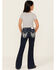 Image #1 - Miss Me Girls' Medium Wash Wing Pocket Bootcut Stretch Denim Jeans, Blue, hi-res