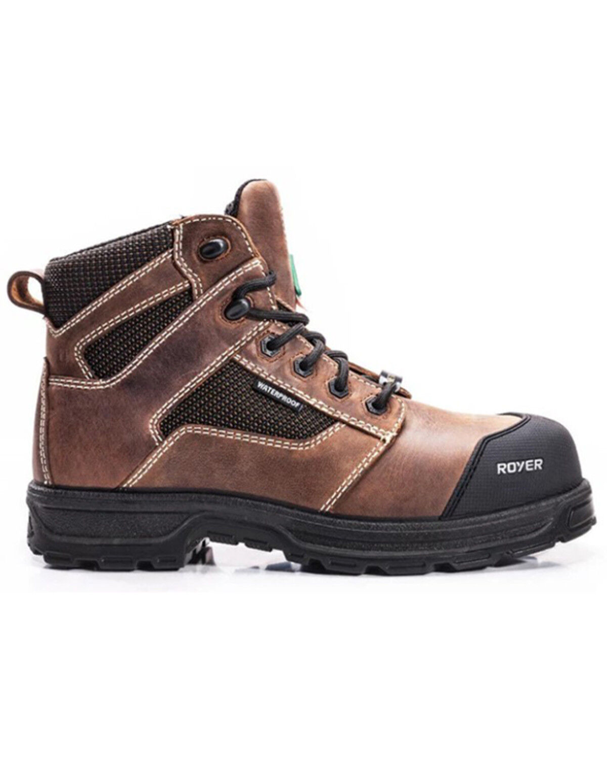 Image #2 - ROYER Men's Agility Artic Grip Waterproof Work Boots - Composite Toe, Brown, hi-res