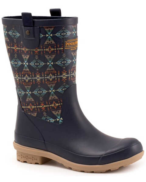 Pendleton Women's Diamond Peak Rain Boots - Round Toe, Navy, hi-res