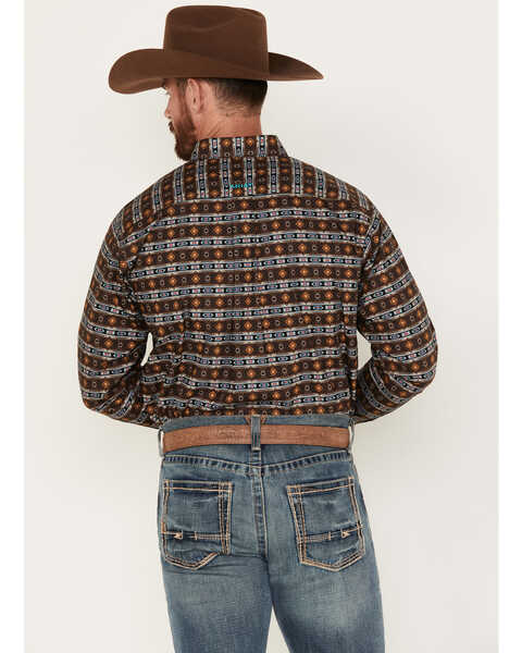 Image #4 - Ariat Men's Team Cashton Southwestern Print Long Sleeve Button Down Shirt, Black, hi-res