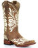 Image #1 - Circle G Women's Embroidery Western Boots - Square Toe, Tan, hi-res