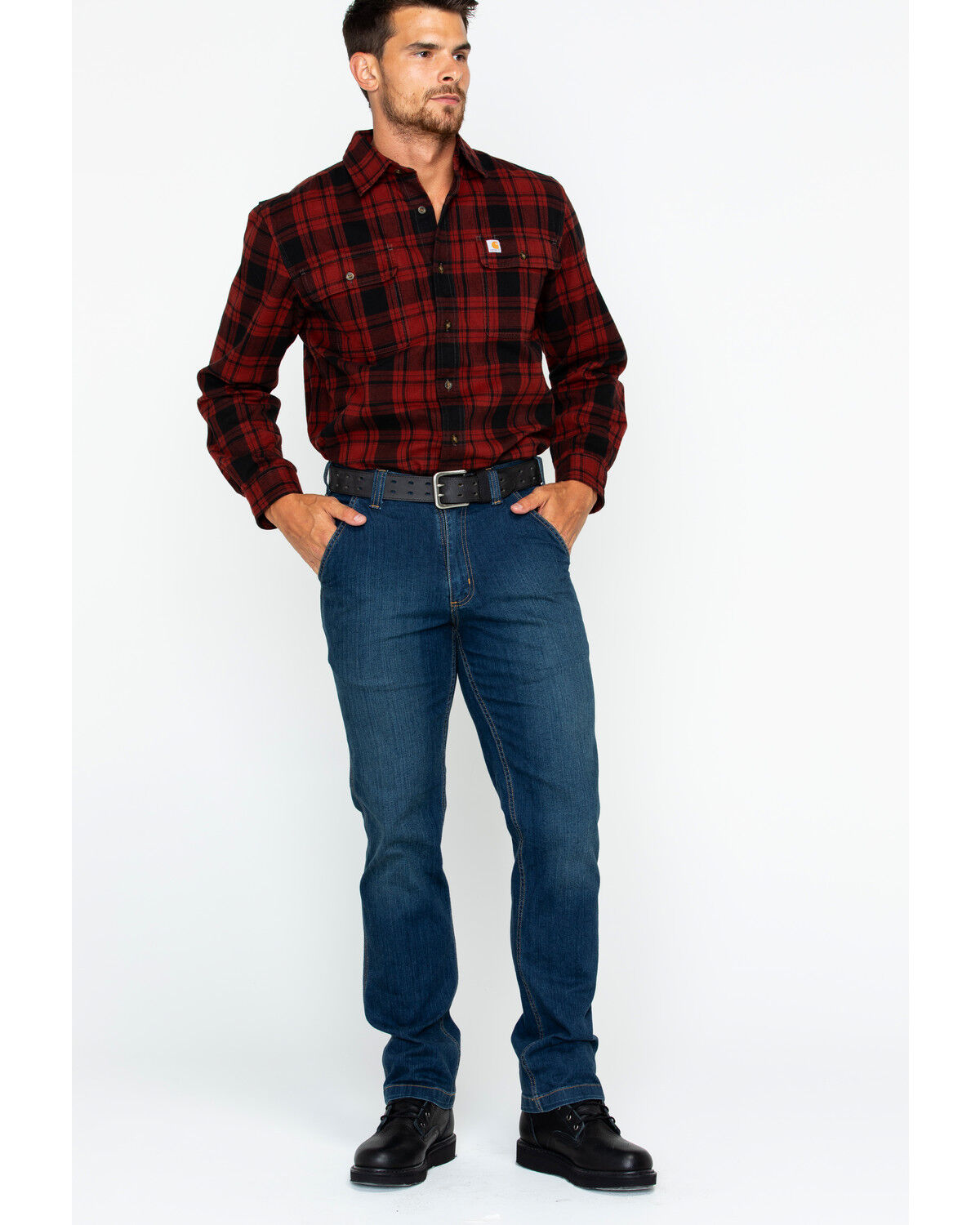 Image #6 - Carhartt Men's Full Swing Relaxed Fit Dungaree Jeans, Dark Blue, hi-res