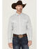 Image #1 - George Strait by Wrangler Men's Diamond Geo Print Long Sleeve Snap Stretch Western Shirt  , White, hi-res